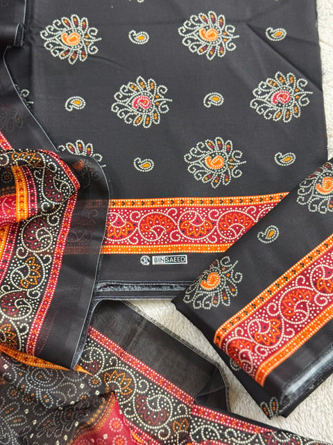 Bin Saeed Unstitched 3-Piece Lawn Suit - BU02