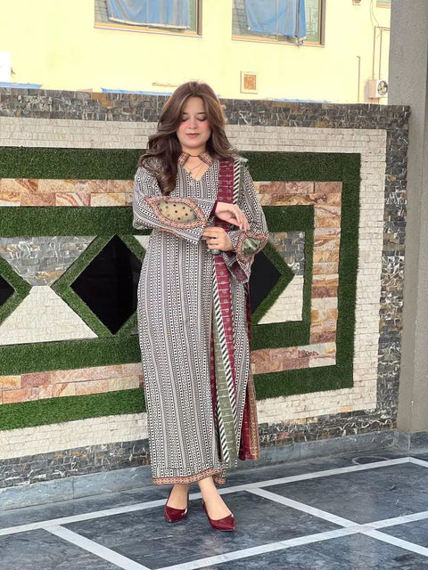 Bin Saeed Unstitched 3-Piece Lawn Suit - BU01