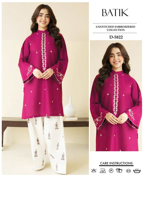 Batik Embroidery Unstitched 2-Piece Lawn Suit – BE 1