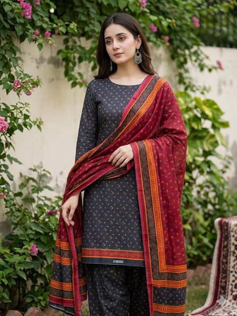 Bin Saeed Unstitched 3-Piece Lawn Suit - BU06