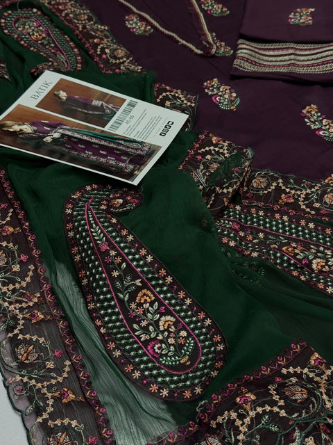 Batik Embroidery Lawn - 3pc Unstitch BE1