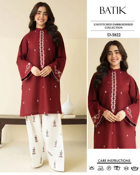 Batik Embroidery Unstitched 2-Piece Lawn Suit – BE 2