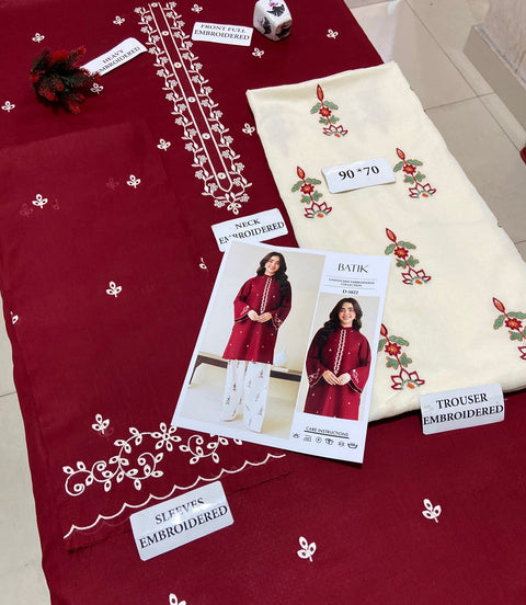 Batik Embroidery Unstitched 2-Piece Lawn Suit – BE 2