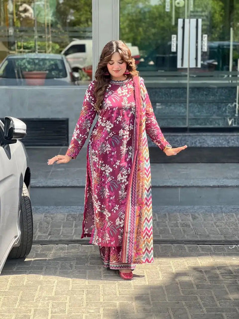 Bin Saeed Unstitched 3-Piece Lawn Suit – BU03