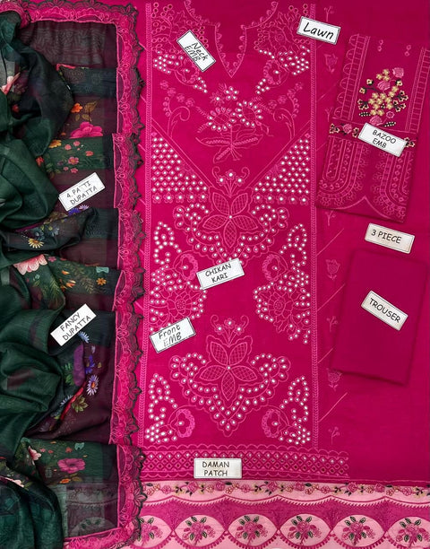 Saira Rizwan New 3pc - Unstitch lawn SRU01