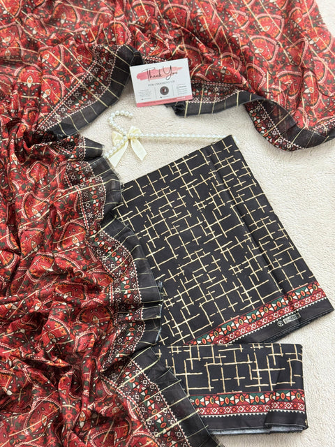 Bin Saeed Unstitched 3-Piece Lawn Suit - BU04