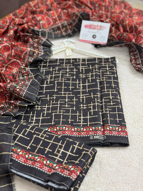 Bin Saeed Unstitched 3-Piece Lawn Suit - BU04