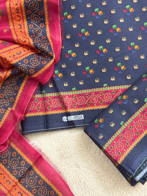 Bin Saeed Unstitched 3-Piece Lawn Suit - BU06