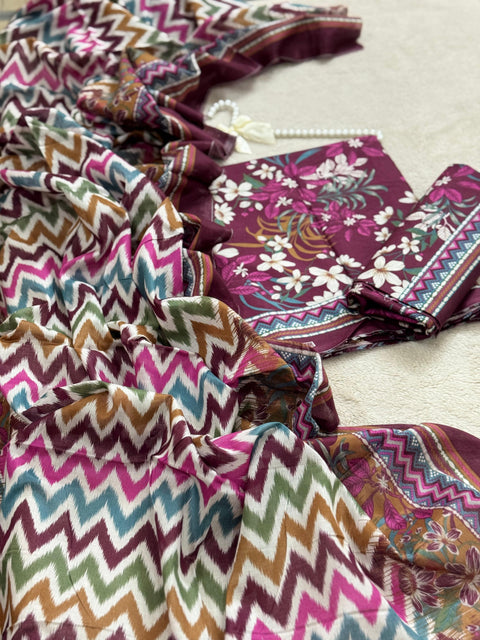 Bin Saeed Unstitched 3-Piece Lawn Suit – BU03