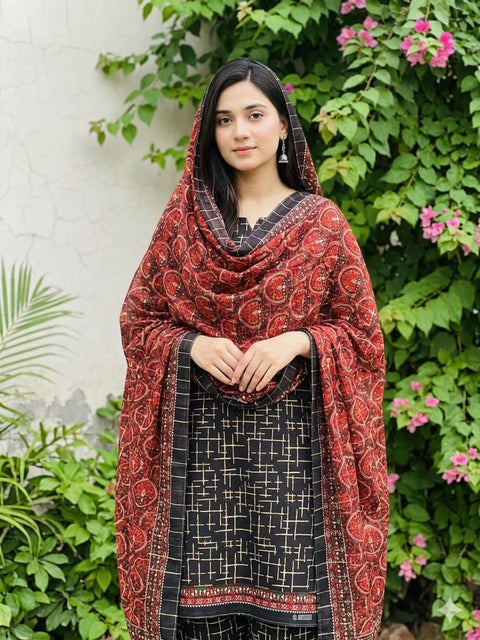 Bin Saeed Unstitched 3-Piece Lawn Suit - BU04
