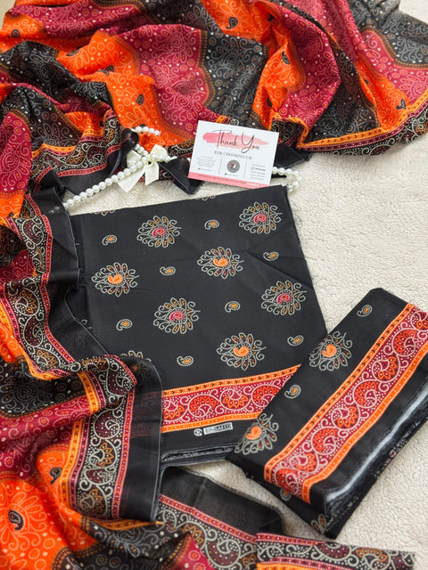 Bin Saeed Unstitched 3-Piece Lawn Suit - BU02