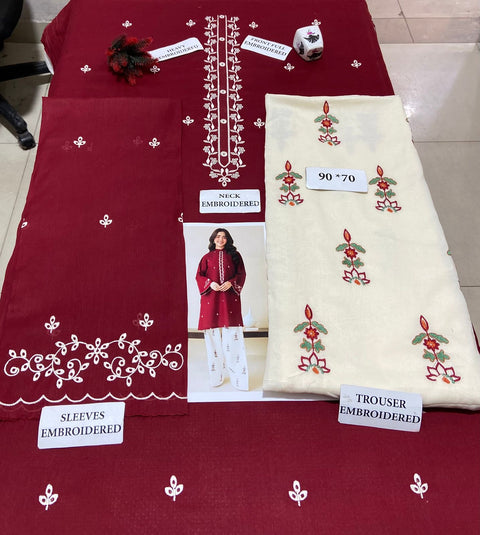 Batik Embroidery Unstitched 2-Piece Lawn Suit – BE 2