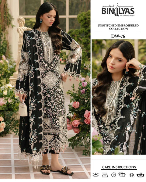 Bin ILyas Lawn 3pc - Unstitch BIU01