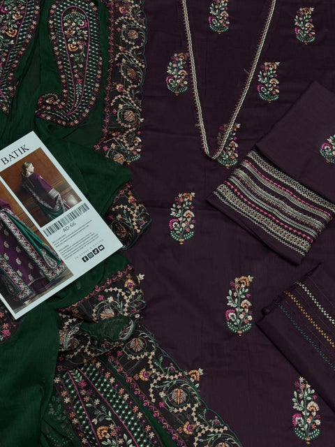 Batik Embroidery Lawn - 3pc Unstitch BE1
